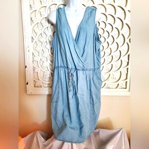 Time & Tru Blue Chambray Denim Dress XXL 20 Like New